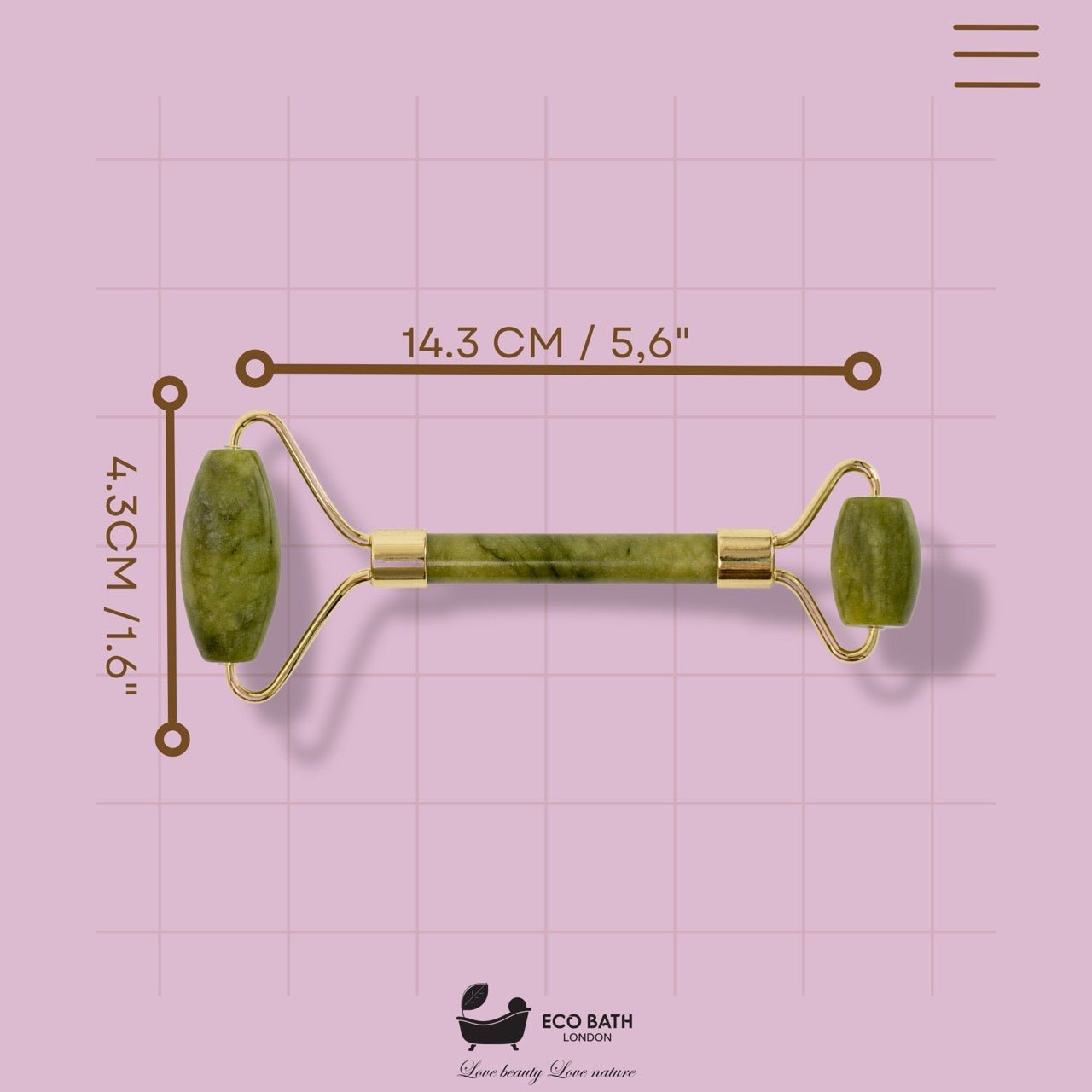 Eco Bath London Jade Face Roller - Smooth End